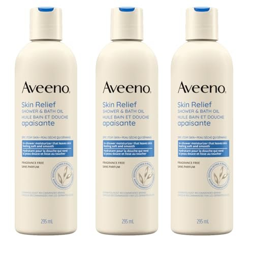 Aveeno Skin Relief Shower & Bath Oil – 10 oz (Pack of 3) – Soothing Dry Skin Treatment Avelisse
