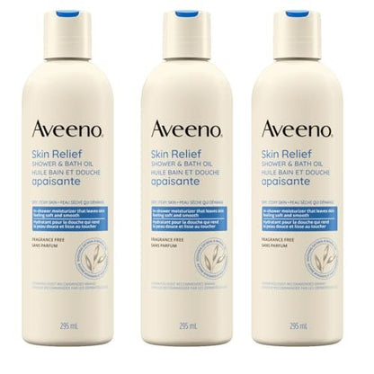 Aveeno Skin Relief Shower & Bath Oil – 10 oz (Pack of 3) – Soothing Dry Skin Treatment Avelisse