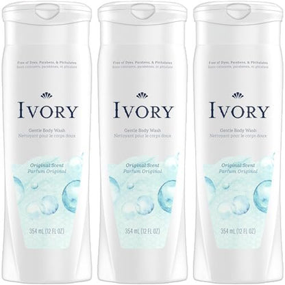 Ivory Original Body Wash 12 oz (Pack of 3) – Gentle Clean for Sensitive Skin Avelisse