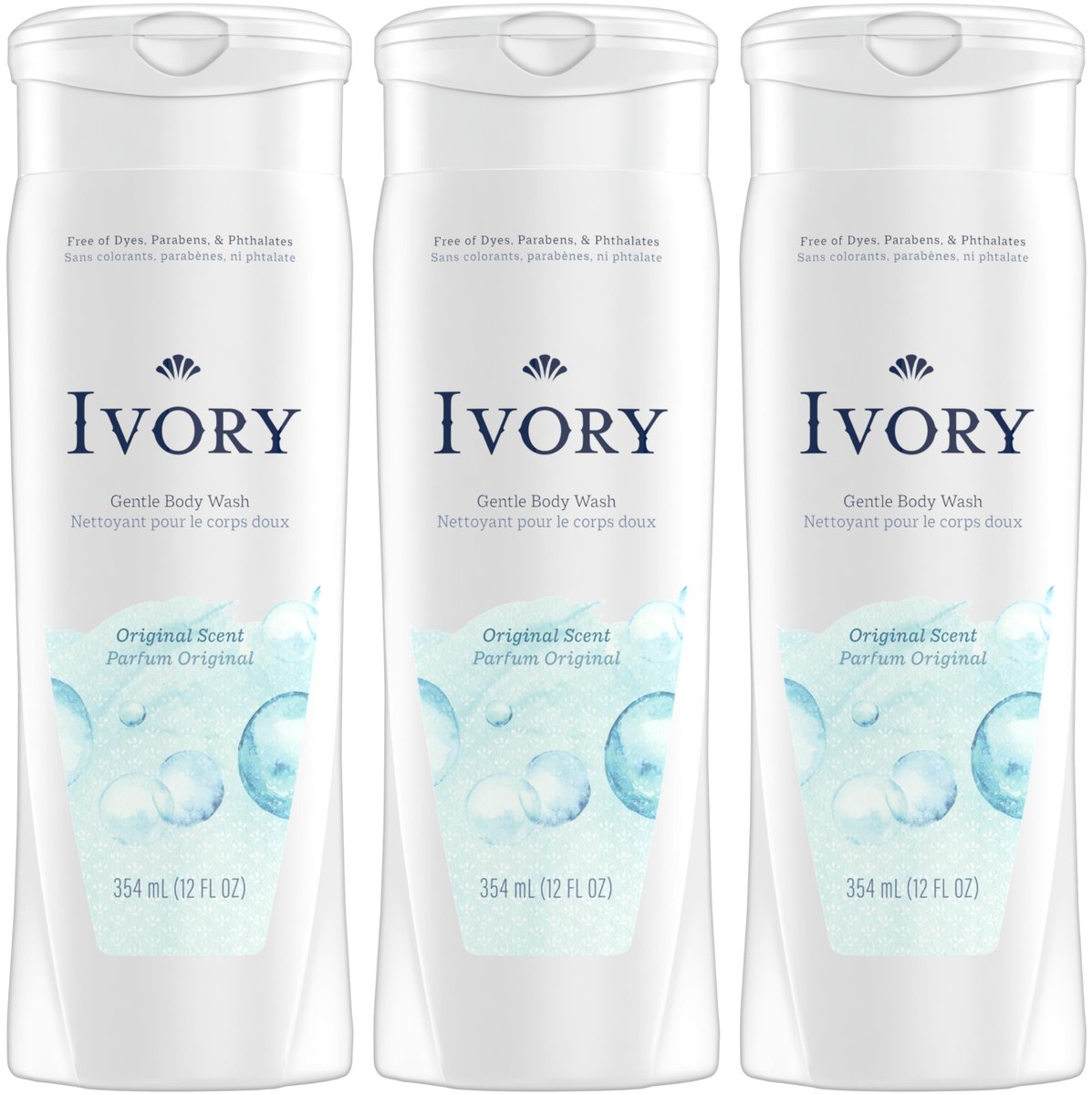 Ivory Original Body Wash 12 oz (Pack of 3) – Gentle Clean for Sensitive Skin Avelisse