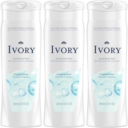 Ivory Original Body Wash 12 oz (Pack of 3) – Gentle Clean for Sensitive Skin Avelisse