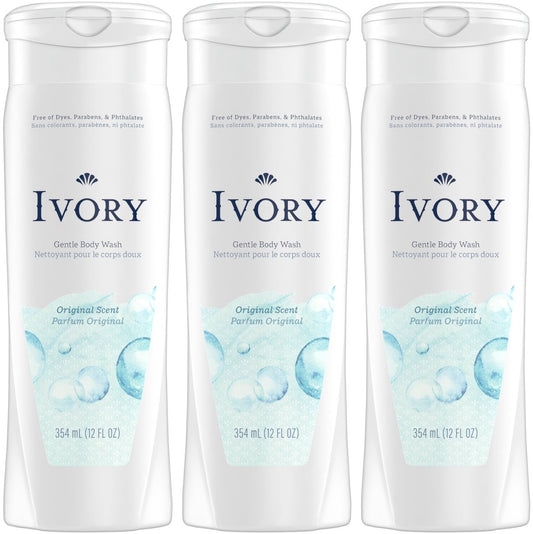 Ivory Original Body Wash 12 oz (Pack of 3) – Gentle Clean for Sensitive Skin Avelisse