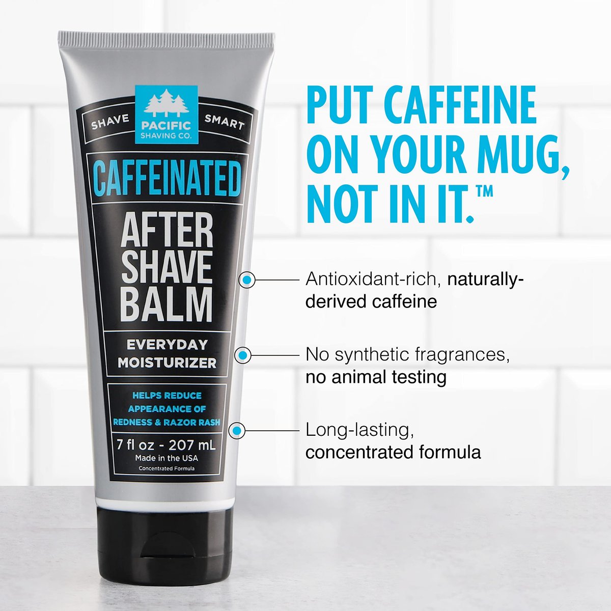 Pacific Shaving Company Caffeinated Shaving Cream & Aftershave Set – Antioxidant + Caffeine Enriched Shave Kit for Men (3.4 oz, 2 Pack) Avelisse