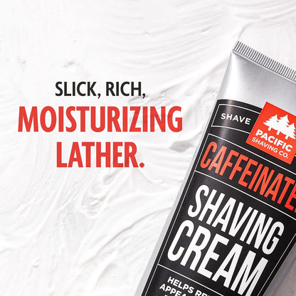 Pacific Shaving Company Caffeinated Shaving Cream & Aftershave Set – Antioxidant + Caffeine Enriched Shave Kit for Men (3.4 oz, 2 Pack) Avelisse
