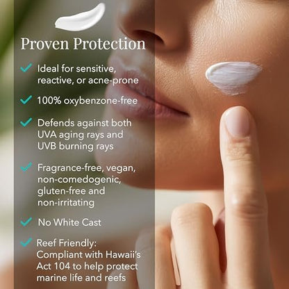 SolRX MINERAL+ SPF 50 Mineral Sunscreen with Zinc Oxide – Reef Safe, Broad Spectrum UVA/UVB Protection, Water Resistant Sunblock for Face & Body (3.4 oz) Avelisse
