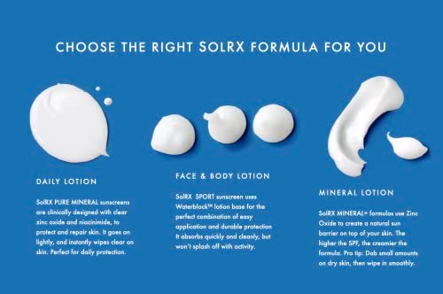 SolRX MINERAL+ SPF 50 Mineral Sunscreen with Zinc Oxide – Reef Safe, Broad Spectrum UVA/UVB Protection, Water Resistant Sunblock for Face & Body (3.4 oz) Avelisse