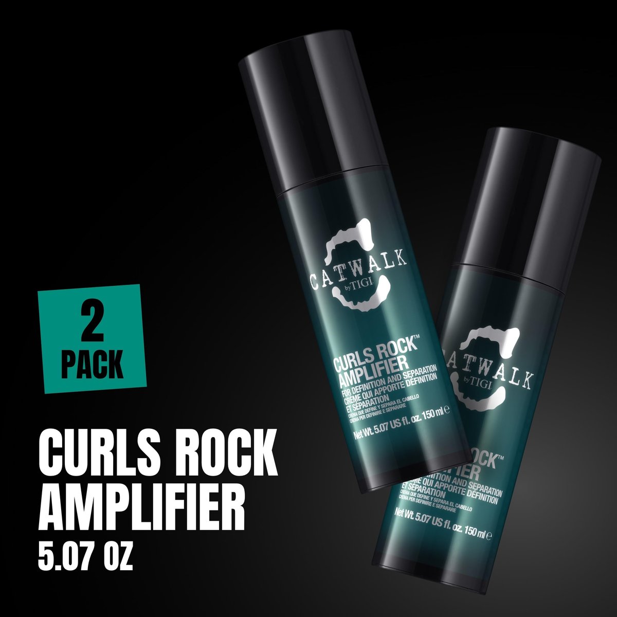 TIGI Catwalk Curls Rock Amplifier Shaping Cream 2-Pack – Curl Cream for Wavy & Curly Hair, Flexible Hold, Frizz Control, Anti-Humidity, 5.07 oz Each Avelisse