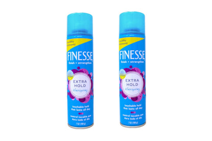 Finesse Extra Hold Hairspray with Active Proteins - Touchable All-Day Control, Humidity Resistant, 7 oz (Pack of 2) Avelisse