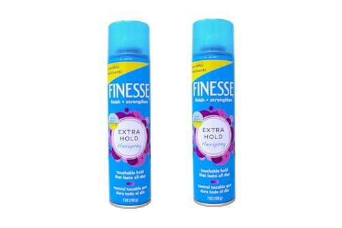 Finesse Extra Hold Hairspray with Active Proteins - Touchable All-Day Control, Humidity Resistant, 7 oz (Pack of 2) Avelisse