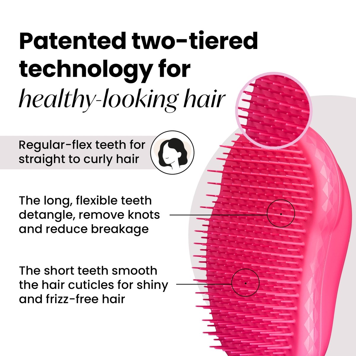 Tangle Teezer Original Detangling Brush - Pink Fizz | For Dry & Wet Hair, All Regular Hair Types Avelisse