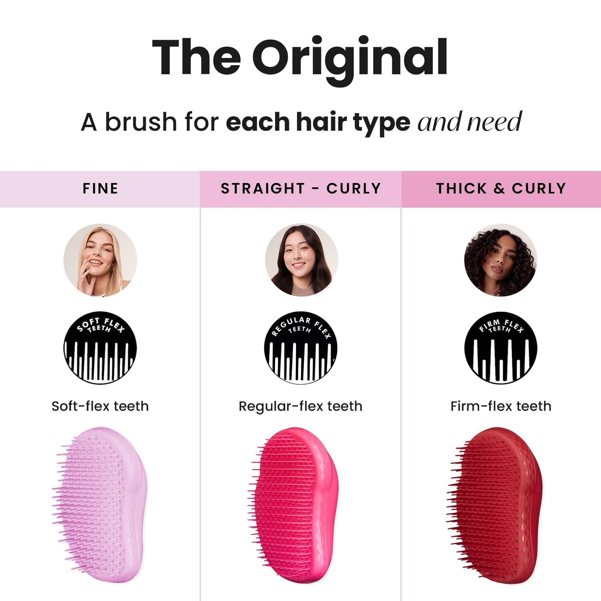 Tangle Teezer Original Detangling Brush - Pink Fizz | For Dry & Wet Hair, All Regular Hair Types Avelisse