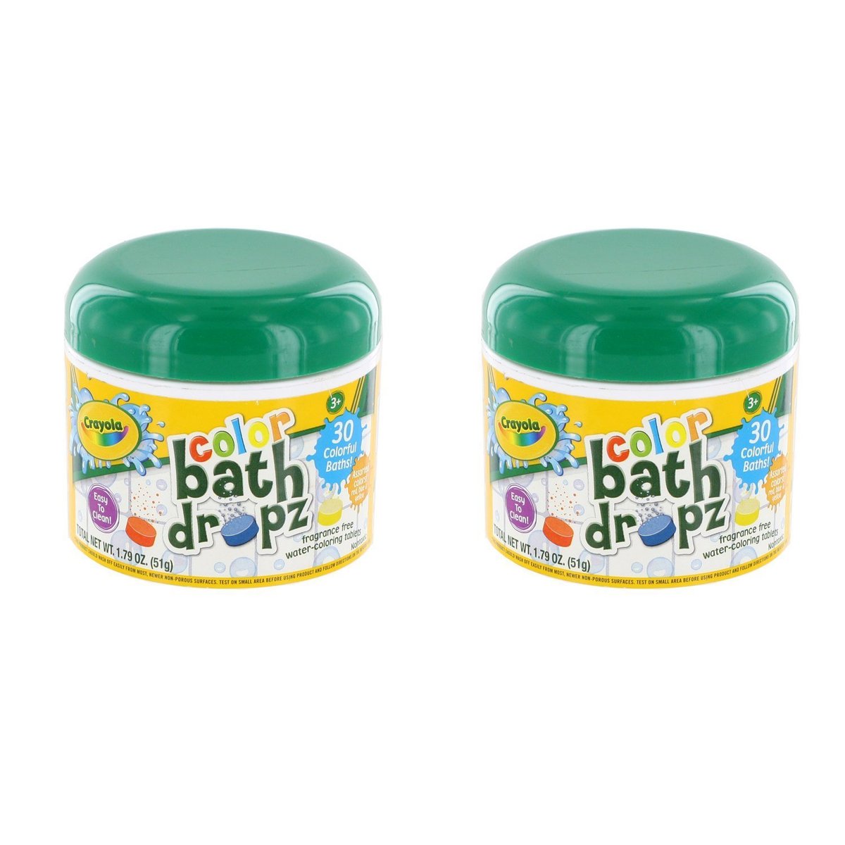 Crayola Bath Dropz – 45 Tablets (Pack of 2) – Colorful Bath Bombs for Kids Avelisse