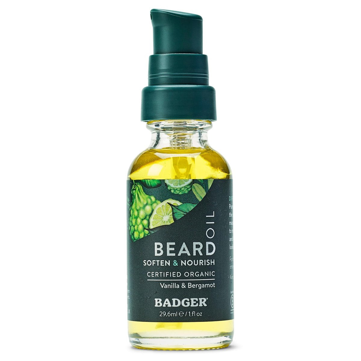 Badger Beard Oil, Babassu & Jojoba, Certified Organic Premium Beard Conditioner for Dry Skin & Long Beards, 1 fl oz Avelisse