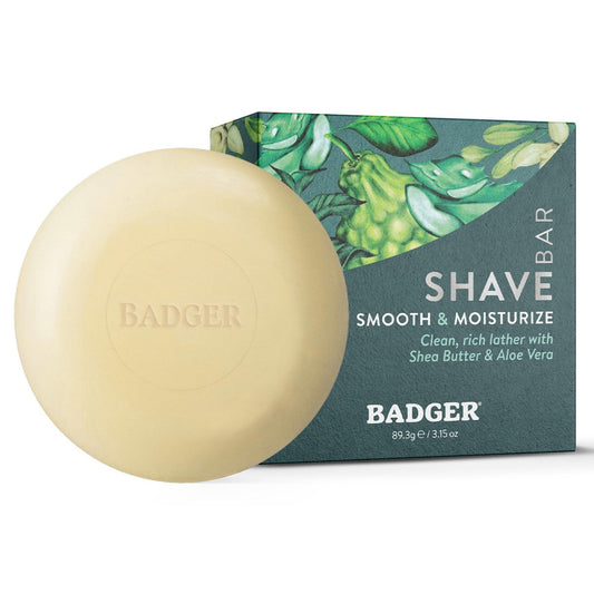 Badger Organic Moisturizing Shaving Soap Puck – Vegan, Plastic-Free, Light Scent, 3.15 oz Avelisse