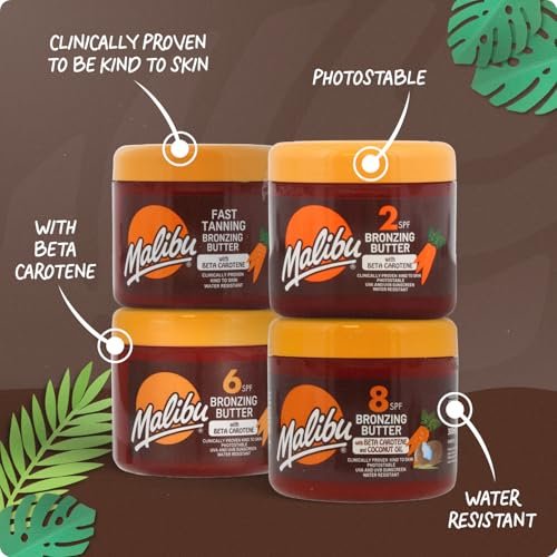 Malibu Sun Fast Tanning Gel - Deep Tan Accelerator with Carrot, Beta Carotene & Vitamin E, Tropical Coconut, Water-Resistant, 10.1 Fl Oz Avelisse
