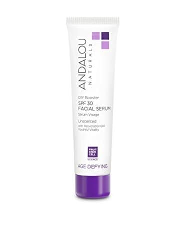 Andalou Naturals DIY Booster SPF 30 Facial Serum Unscented – Anti-Aging Sunscreen for Dry Skin, 2 Fl Oz