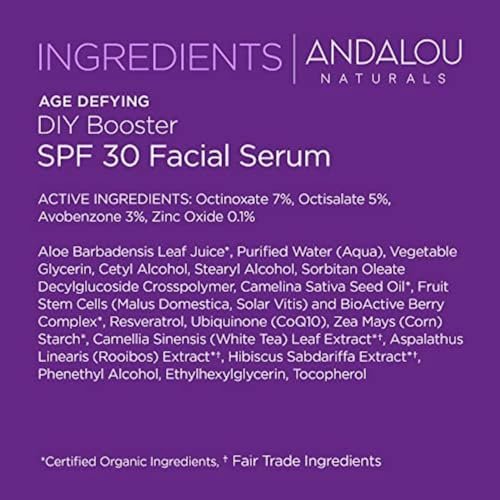 Andalou Naturals DIY Booster SPF 30 Facial Serum Unscented – Anti-Aging Sunscreen for Dry Skin, 2 Fl Oz - görsel 12