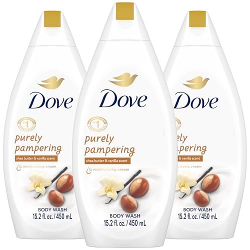 Dove Purely Pampering Body Wash 3-Pack – Shea Butter & Warm Vanilla, 15.2 oz Each – Soft, Smooth Skin Avelisse
