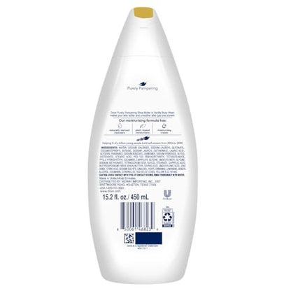 Dove Purely Pampering Body Wash 3-Pack – Shea Butter & Warm Vanilla, 15.2 oz Each – Soft, Smooth Skin Avelisse