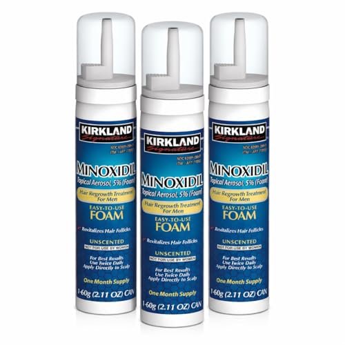 Kirkland Minoxidil for Men Hair Growth Treatment Unscented 5% Topical Aerosol Foam, 3-Month Supply Avelisse