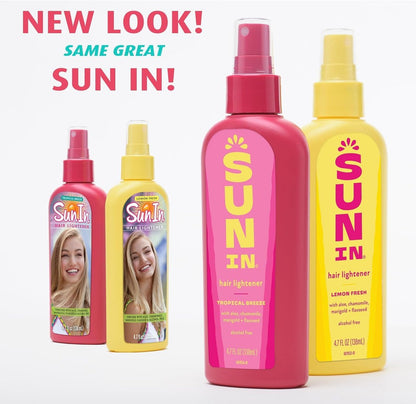 Sun In Hair Lightener Tropical Breeze - Alcohol-Free with Aloe, Chamomile & Flaxseed (4.7 fl oz, Pack of 2) Avelisse