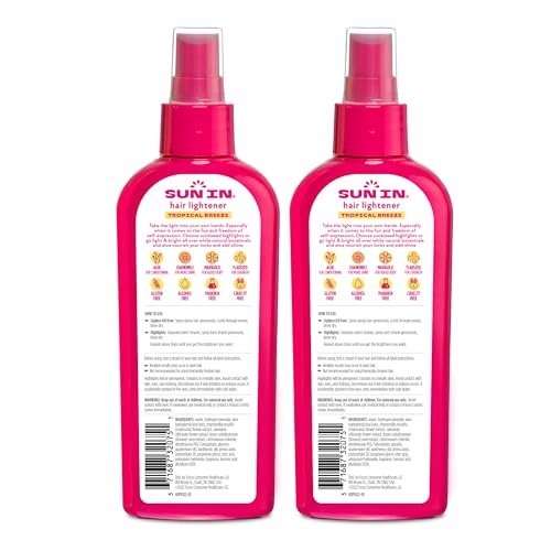 Sun In Hair Lightener Tropical Breeze - Alcohol-Free with Aloe, Chamomile & Flaxseed (4.7 fl oz, Pack of 2) Avelisse