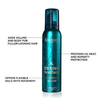 Kerastase Mousse Bouffante Luxurious Volumising Strong Hold Mousse - 150 ml | Volumizing Hair Mousse for Fine Hair Avelisse