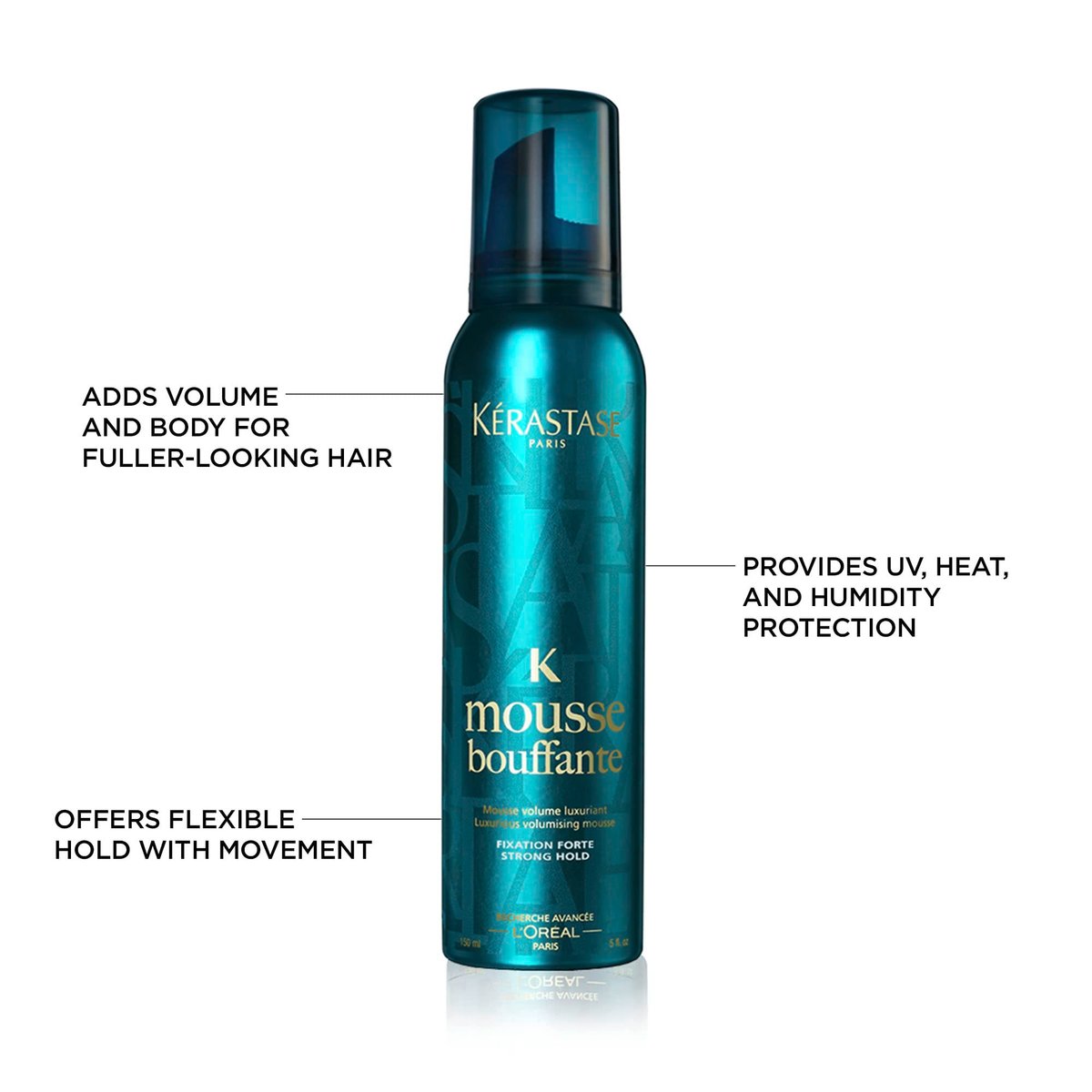 Kerastase Mousse Bouffante Luxurious Volumising Strong Hold Mousse - 150 ml | Volumizing Hair Mousse for Fine Hair Avelisse