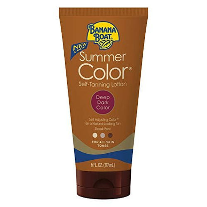 Banana Boat Summer Color Self-Tanning Lotion, Deep Dark Color for All Skin Tones, 6 oz