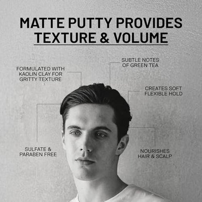 Fatboy Hair Perfect Putty - Medium Hold Styling Clay for Volume & Texture, Matte Finish, 2.6 oz