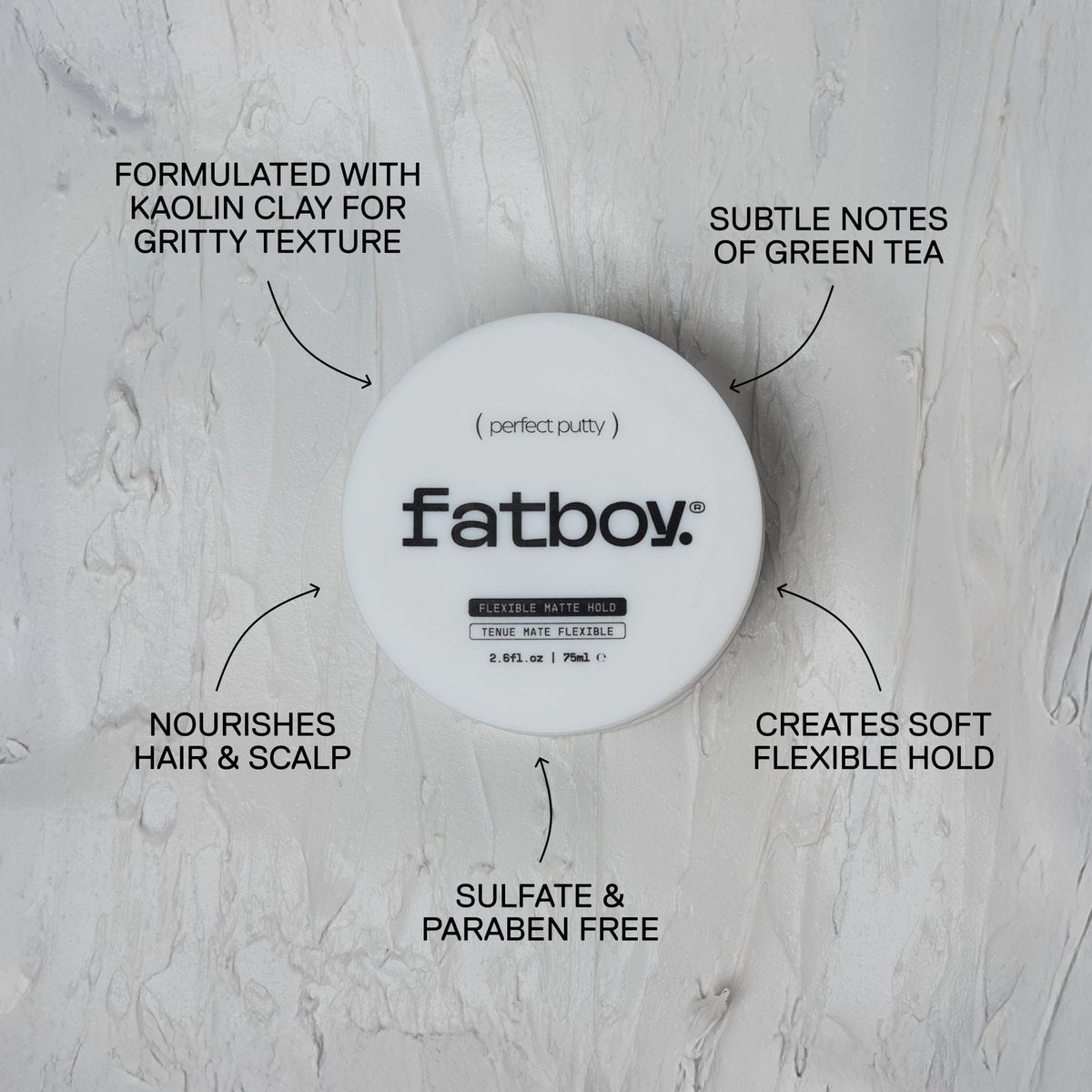Fatboy Hair Perfect Putty - Medium Hold Styling Clay for Volume & Texture, Matte Finish, 2.6 oz - görsel 7