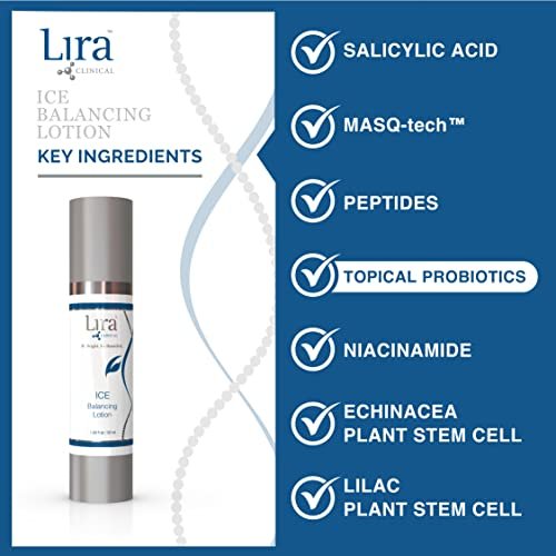 Lira Clinical ICE Balancing Lotion - Lightweight Oil Control Moisturizer with Niacinamide & Salicylic Acid - Soothing Facial Hydrator for Oily & Combination Skin - 50 ml Avelisse