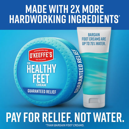 O'Keeffe's for Healthy Feet Foot Cream - 3.2 oz Jar (2 Pack) - Guaranteed Relief for Extremely Cracked, Dry Feet