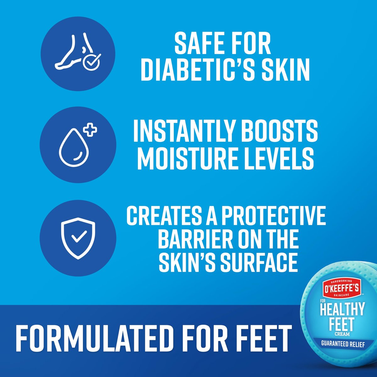 O'Keeffe's for Healthy Feet Foot Cream - 3.2 oz Jar (2 Pack) - Guaranteed Relief for Extremely Cracked, Dry Feet - görsel 5