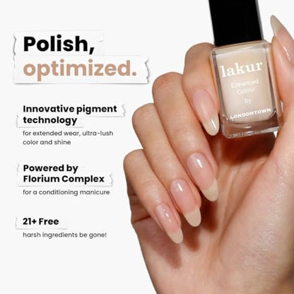LONDONTOWN Lakur Nail Polish - Cheerio | 21+ Free Non-Toxic Vegan Nail Color, Long-Lasting & Chip-Resistant, Strengthens & Hydrates Nails, 0.4 Fl Oz Avelisse