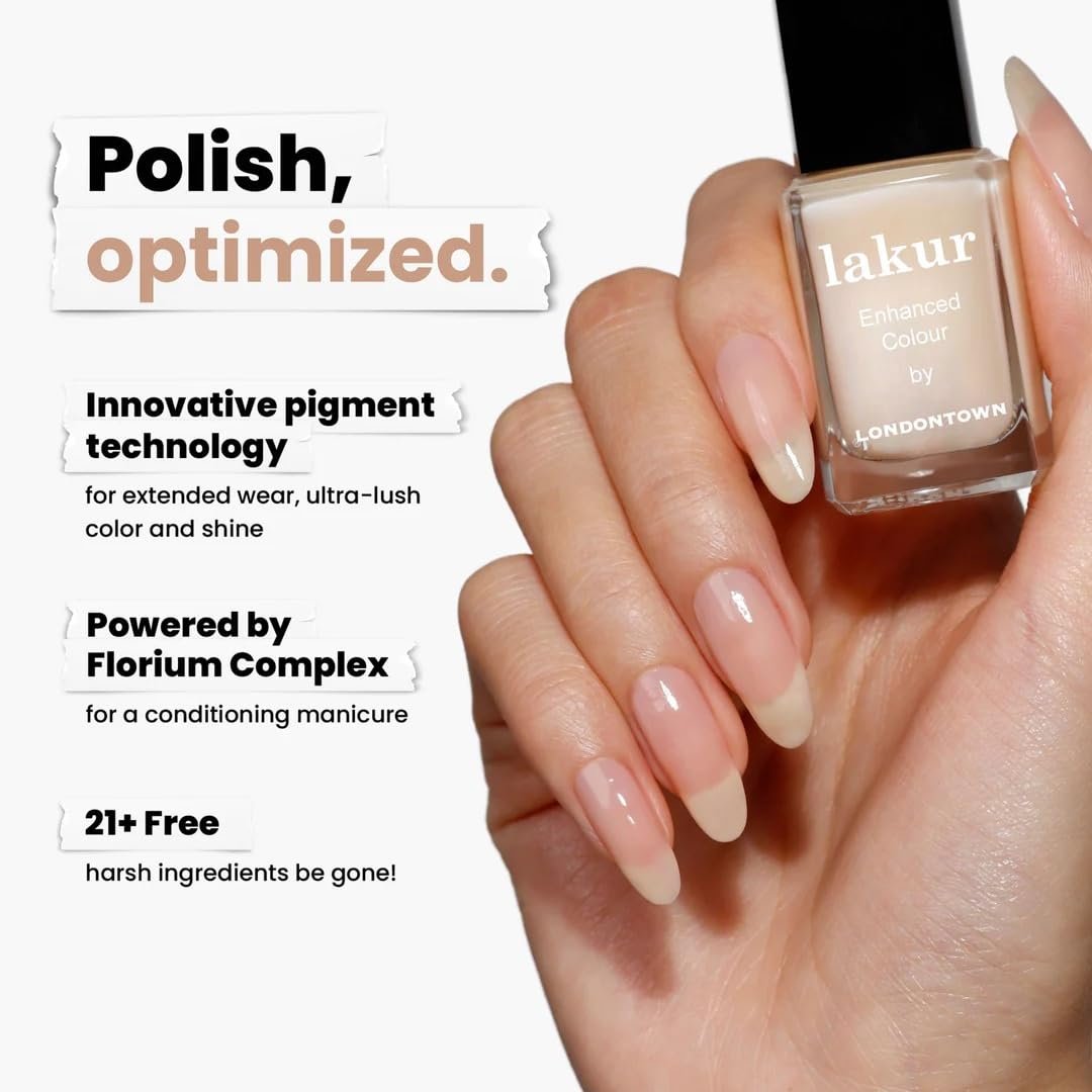 LONDONTOWN Lakur Nail Polish - Cheerio | 21+ Free Non-Toxic Vegan Nail Color, Long-Lasting & Chip-Resistant, Strengthens & Hydrates Nails, 0.4 Fl Oz Avelisse