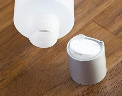 JUVITUS (2 Pack) 8 oz Clear Natural Refillable Plastic Squeeze Empty Bottle Containers with Silver Disc Cap