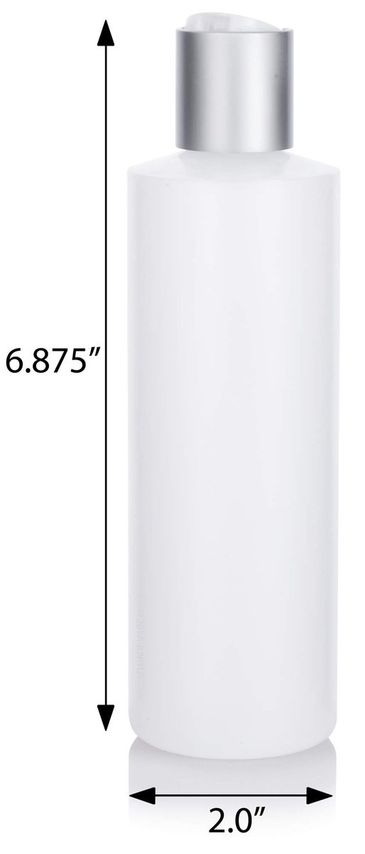 JUVITUS (2 Pack) 8 oz Clear Natural Refillable Plastic Squeeze Empty Bottle Containers with Silver Disc Cap - görsel 3