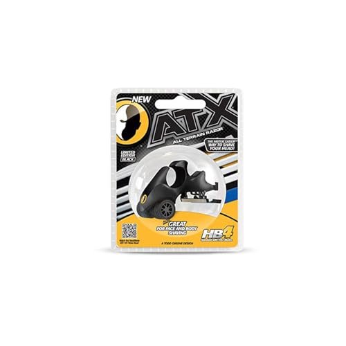 HeadBlade LE ATX Men's Head Shaving Razor – Black, Rigid Body, Multiblade Design, Non-Slip Rubber Ring for Easy Reach & Close Shave Avelisse