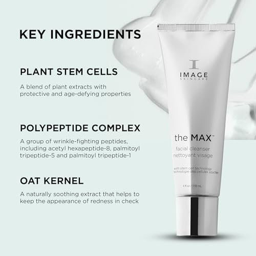 IMAGE Skincare the MAX Facial Cleanser – Silky Face Wash with Peptides for Youthful Looking Skin, 4 fl oz Avelisse