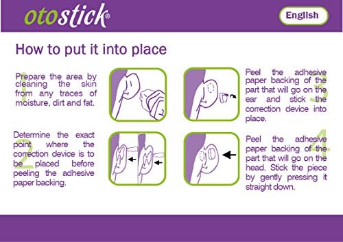 Otostick Cosmetic Discreet Protruding Ear Corrector – 8 Count, Clear, Transparent, Non-Surgical Ear Pinning for Ages 3+ Avelisse