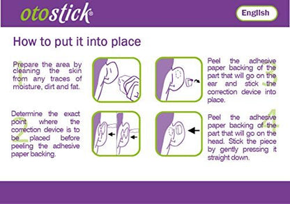 Otostick Cosmetic Discreet Protruding Ear Corrector – 8 Count, Clear, Transparent, Non-Surgical Ear Pinning for Ages 3+ Avelisse