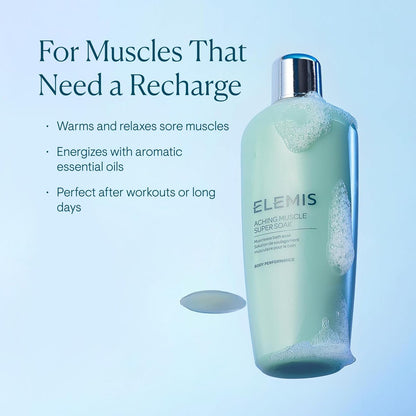 ELEMIS Aching Muscle Super Soak 400ml | Natural Bath Milk Soak for Muscle Aches & Tension Relief Avelisse
