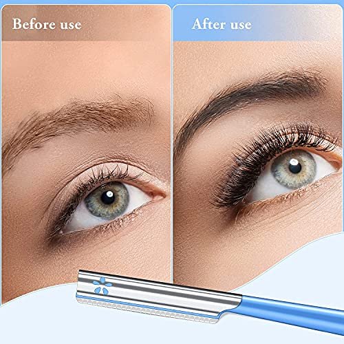 NANAN Women Facial Razor for Hair Removal - Dermaplaning Tool Peach Fuzz Trimmer, Fine Hair Remover Eyebrow Razors and Dermaplane Face Shavers for Sensitive Skin, Travel Essential (Blue-5pcs) - görsel 4