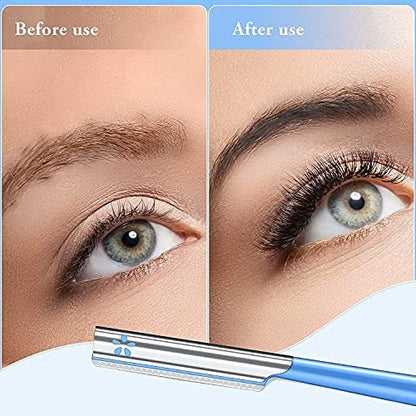 NANAN Women Facial Razor for Hair Removal - Dermaplaning Tool Peach Fuzz Trimmer, Fine Hair Remover Eyebrow Razors and Dermaplane Face Shavers for Sensitive Skin, Travel Essential (Blue-5pcs)