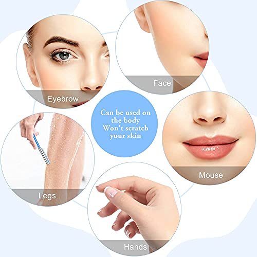 NANAN Women Facial Razor for Hair Removal - Dermaplaning Tool Peach Fuzz Trimmer, Fine Hair Remover Eyebrow Razors and Dermaplane Face Shavers for Sensitive Skin, Travel Essential (Blue-5pcs) - görsel 10