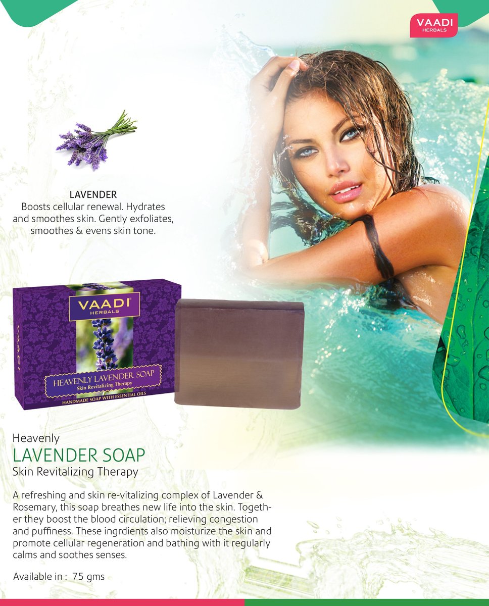 Vaadi Herbals Lavender Extract Bar Soap with Rosemary Oil, All Natural - 2.65 oz Each, Pack of 6 (16 oz Total) - görsel 5