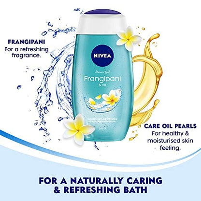 NIVEA Frangipani & Oil Shower Gel 250 ml – Nourishing Body Wash for Soft, Fragrant Skin