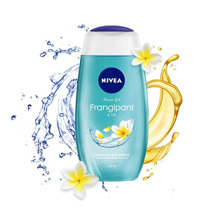 NIVEA Frangipani & Oil Shower Gel 250 ml – Nourishing Body Wash for Soft, Fragrant Skin