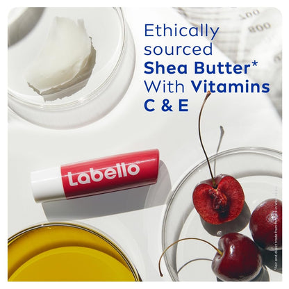 Labello Cherry & Fruity Lip Balm – Moisturizing Lip Care with Delicious Cherry Flavor